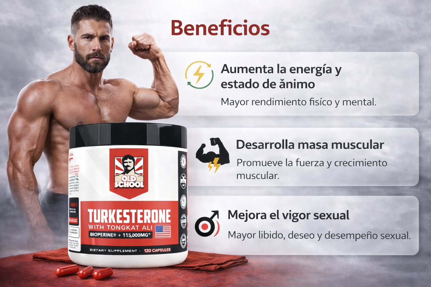 Turkesterone Old School – Fuerza, Energía y Rendimiento