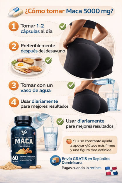 MACA 500mg para glúteos y piernas