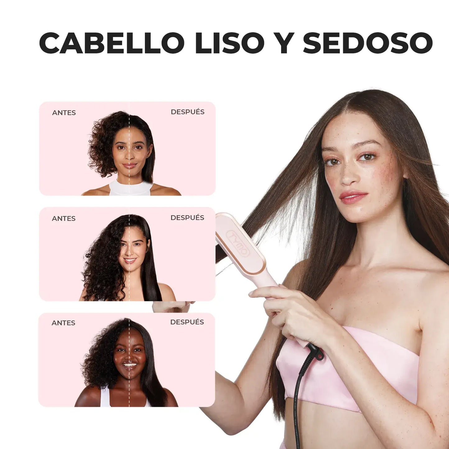 🌹CEPILLO ALISADOR CALENTADOR VIRAL – ¡LUCE UN CABELLO LISO EN MINUTOS!🌹