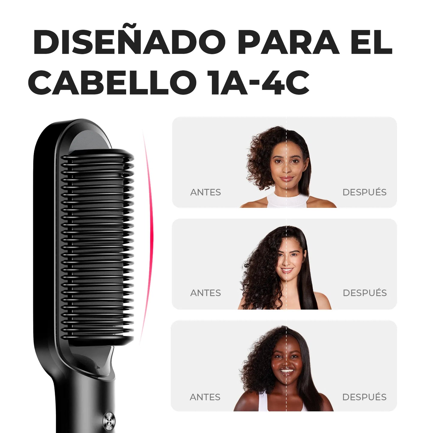 🌹CEPILLO ALISADOR CALENTADOR VIRAL – ¡LUCE UN CABELLO LISO EN MINUTOS!🌹