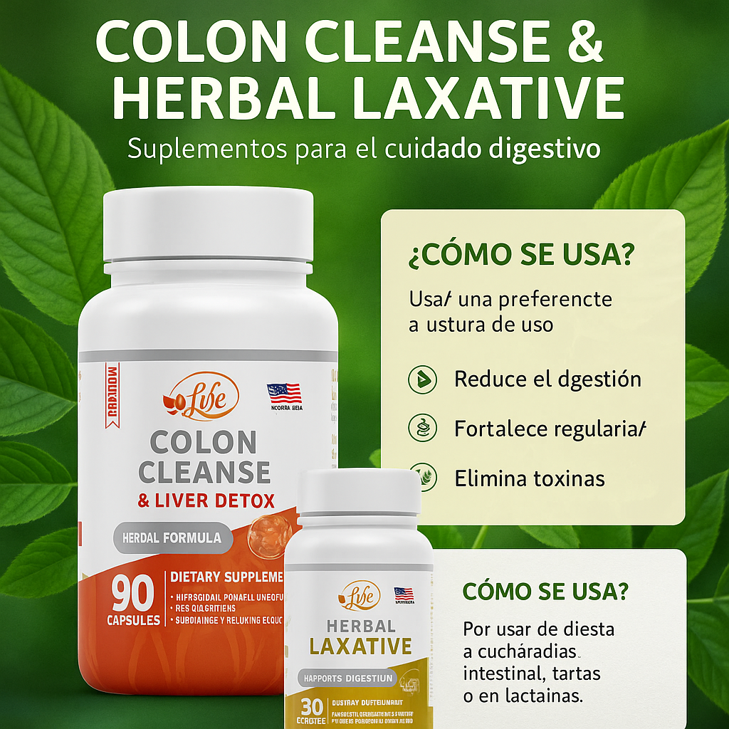 Limpieza de Colon y Desintoxicación del Hígado + Laxante Herbal