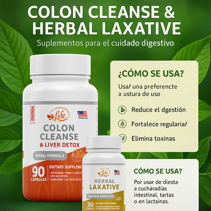 Limpieza de Colon y Desintoxicación del Hígado + Laxante Herbal