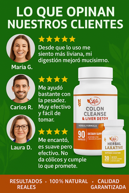Limpieza de Colon y Desintoxicación del Hígado + Laxante Herbal